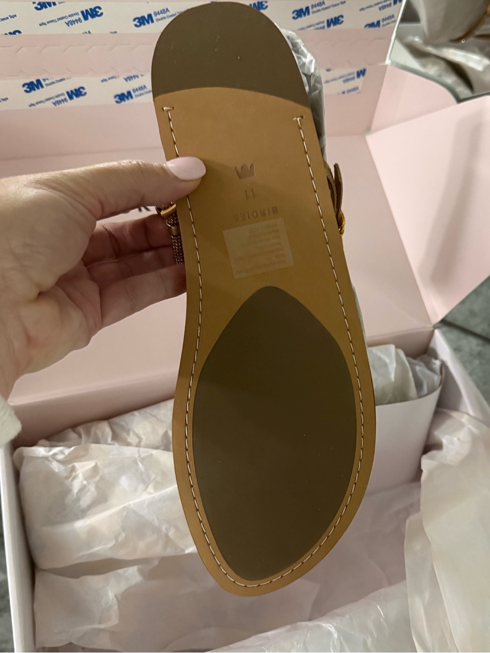 Birdies Gold Strappy Flat Sandals - Picture 4 of 8